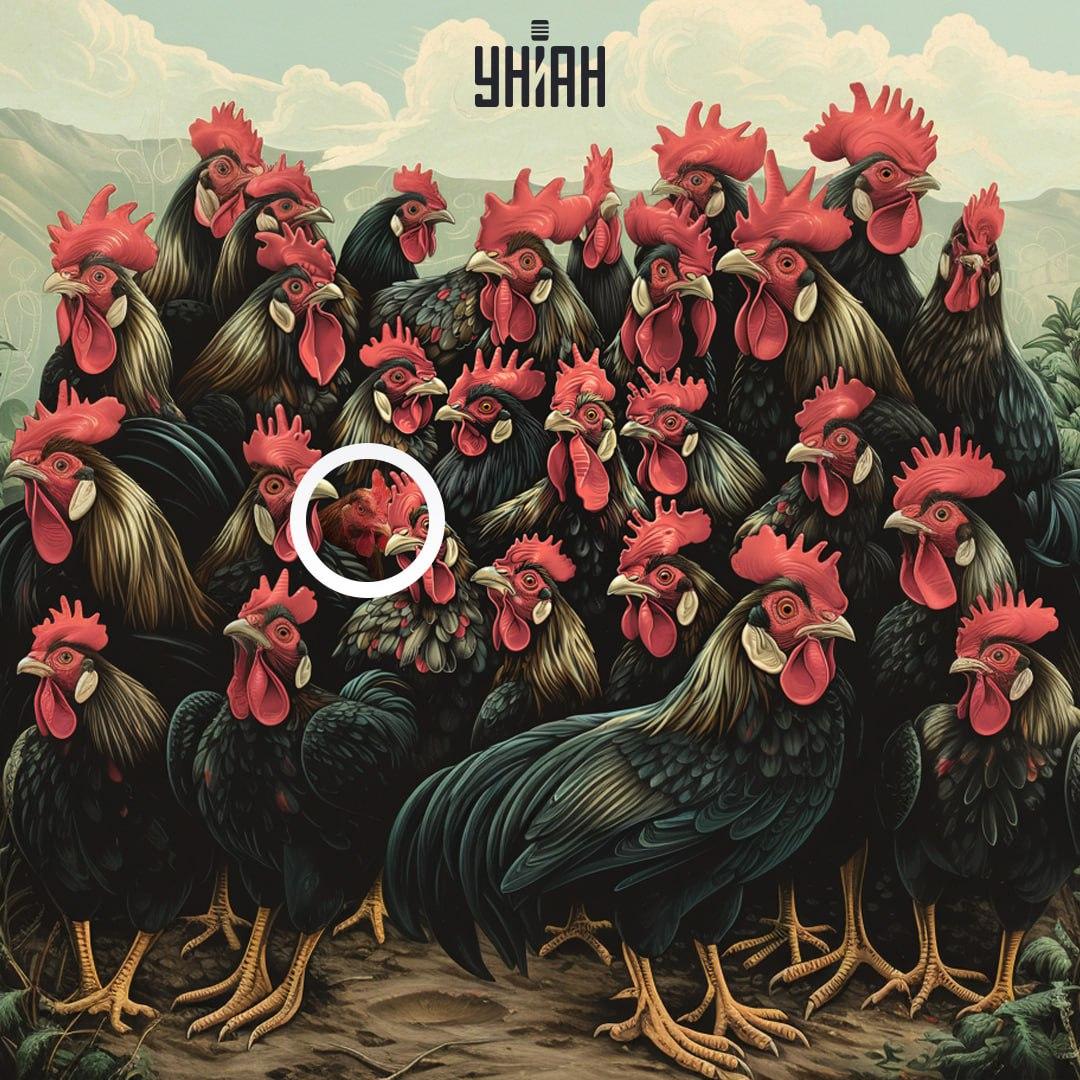 Vištienos šukės nėra tas pats, kas gaidžio / Moje koliažas