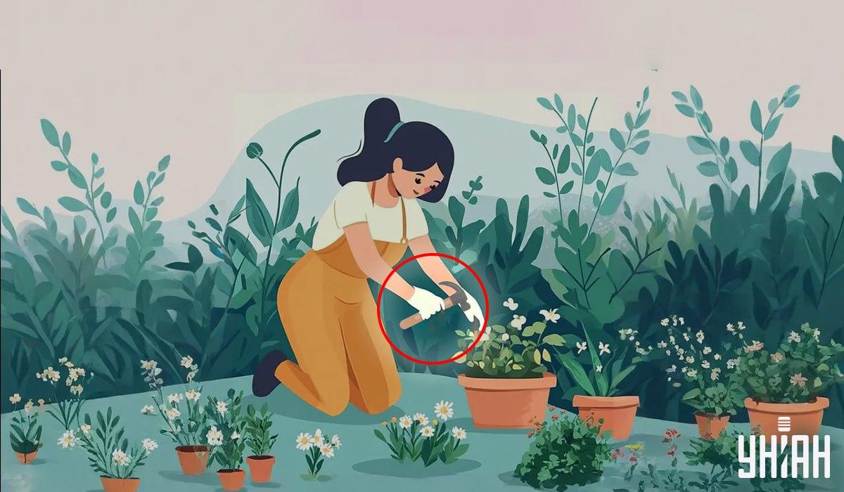 Moteris, laikanti plaktuką / Moje koliažas