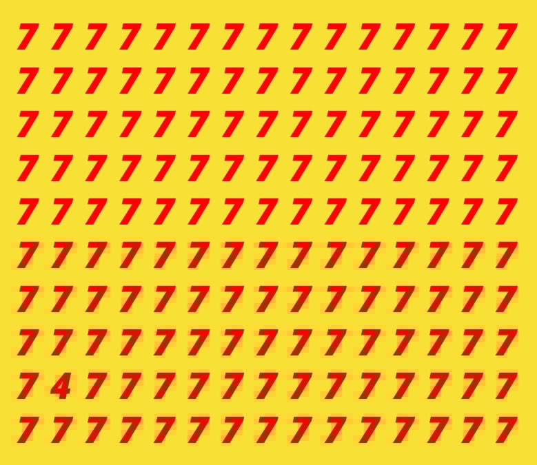 Paveikslėlyje raskite skaičių 4.